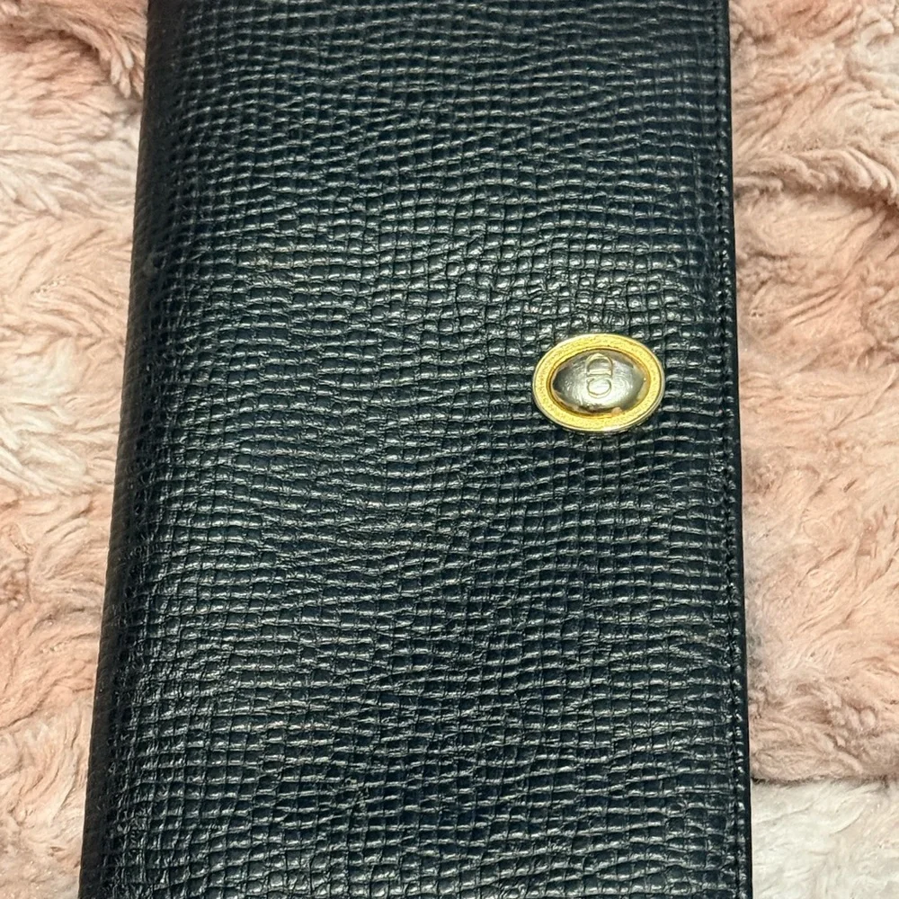 DiorTextured Checkbook Wallet